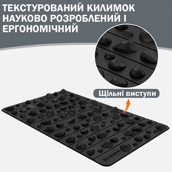 Массажный коврик для ног с акупрессурными точками 50х30 см Портативный Черный 116976 фото