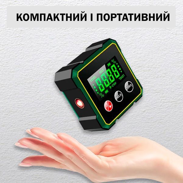 Цифровий кутомір Акумуляторний JC100 з лазерними вказівниками і магнітною основою Універсальний 116915 фото