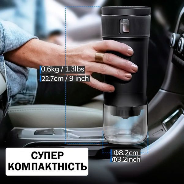Портативная эспрессо кофемашина MIUI DC12V с нагревом воды 100 мл Универсальная Черная 116780 фото