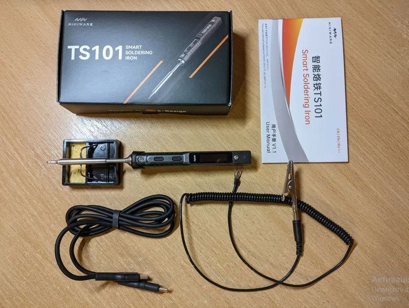 Паяльник MiniWare TS-101 65W жало TS-BC2 + підставка + земля TS-101 фото