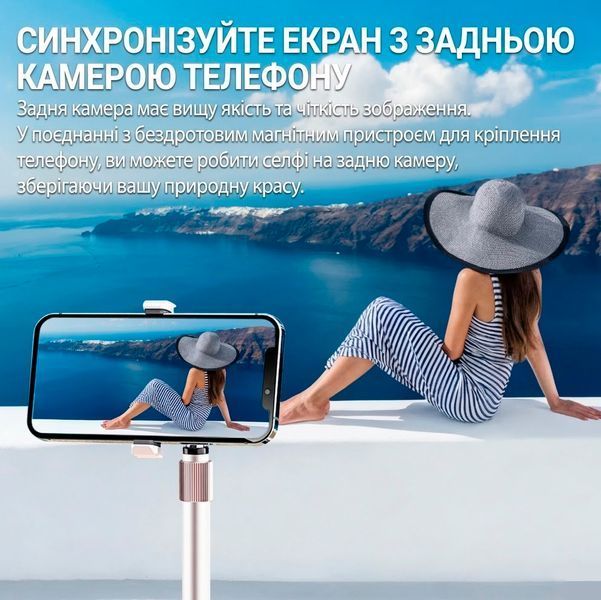 Экран зеркального отображения D12 для селфи Магнитный на смартфон с 4 уровнями яркости Белый 117587 фото