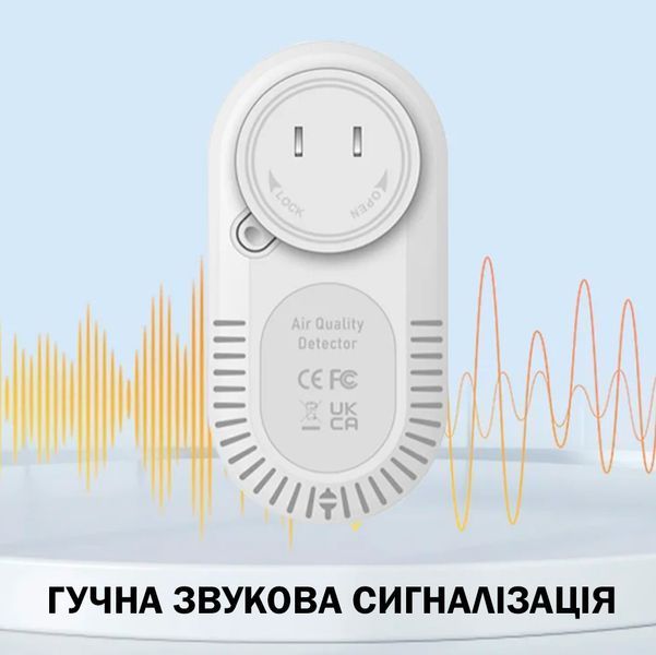 Універсальний Детектор чадного газу Protmex 4В1 Настінний CO детектор з LED екраном + виміри температури та вологості 116962 фото