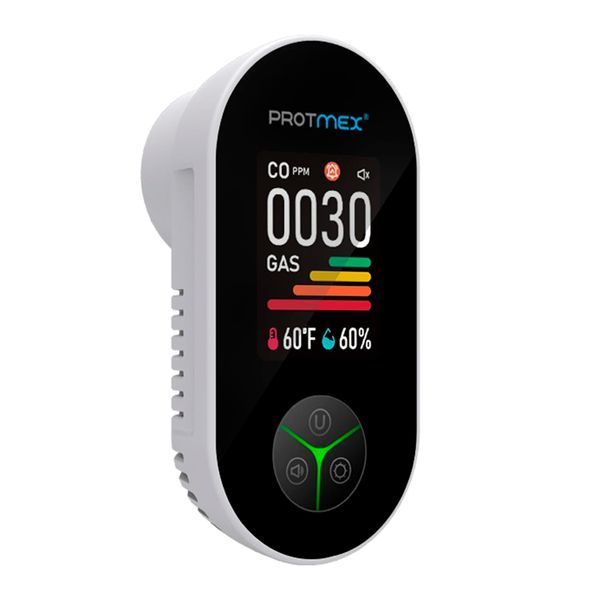 Універсальний Детектор чадного газу Protmex 4В1 Настінний CO детектор з LED екраном + виміри температури та вологості 116962 фото