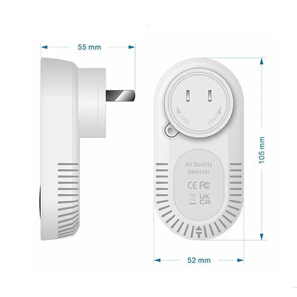 Універсальний Детектор чадного газу Protmex 4В1 Настінний CO детектор з LED екраном + виміри температури та вологості 116962 фото