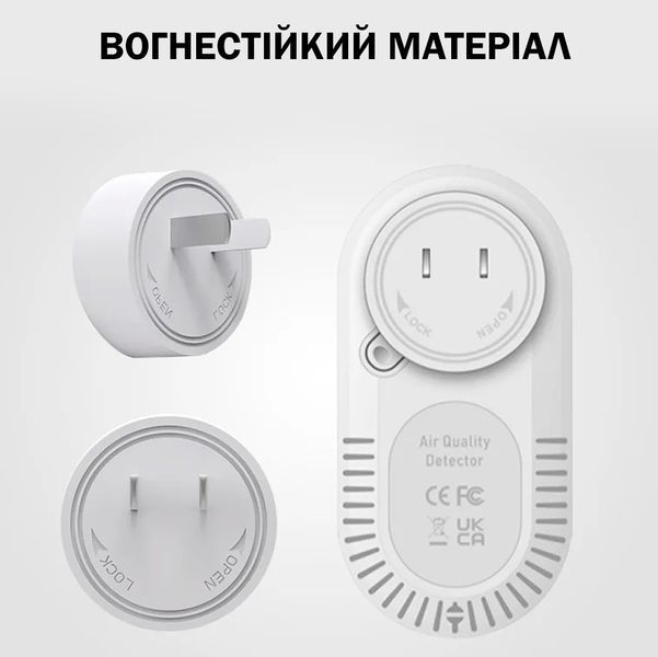 Універсальний Детектор чадного газу Protmex 4В1 Настінний CO детектор з LED екраном + виміри температури та вологості 116962 фото