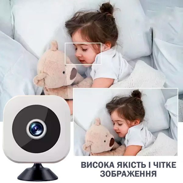 Мини-камера 4K Full HD с WiFi и ночным видением 64 Гб для дома, офиса, авто Белая 117170 фото