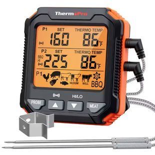 Двоканальний термометр для м'яса та духовки ThermoPro TP-717 Кулінарний щуп з підсвіткою екрана 117761 фото