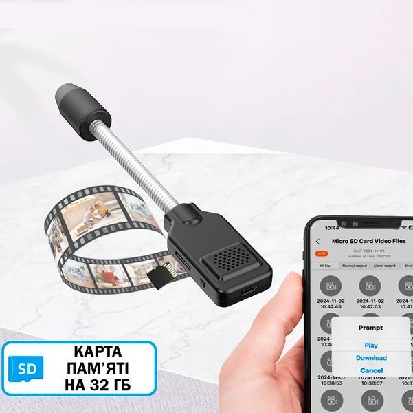 Мини WiFi-камера с картой памяти 32 Гб HD 4K 1080P, ночным видением и двухсторонним аудио для помещений и улицы 117208 фото