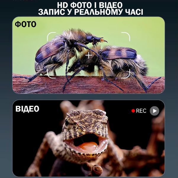 Мікроскоп Цифровий акумуляторний із збільшенням до 1200X та РК-дисплеєм 7 дюймів і підсвіткою Універсальний 116498 фото