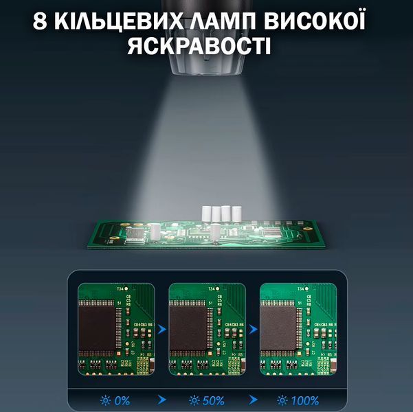 Мікроскоп Цифровий акумуляторний із збільшенням до 1200X та РК-дисплеєм 7 дюймів і підсвіткою Універсальний 116498 фото