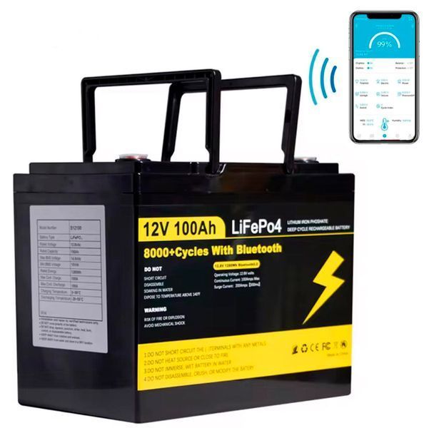 Аккумулятор LiFePO4 MLD-02 12V /100Ah с BMS / Bluetooth и функцией подогрева / Литий-железо-фосфатная батарея для ИБП 117358 фото